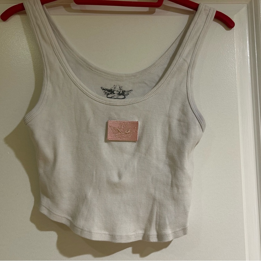 Boys Lie White Ribbed Tank Top